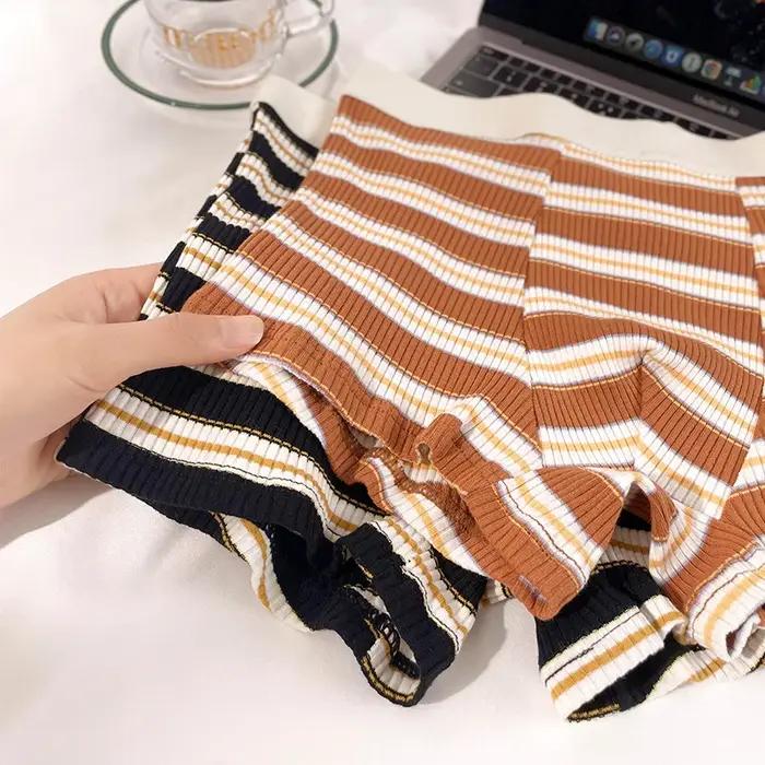 Boxers en coton grande taille rayés respirants pour hommes adolescents et jeunes hommes sous-vetements d'été confortables pour sport et loisirs