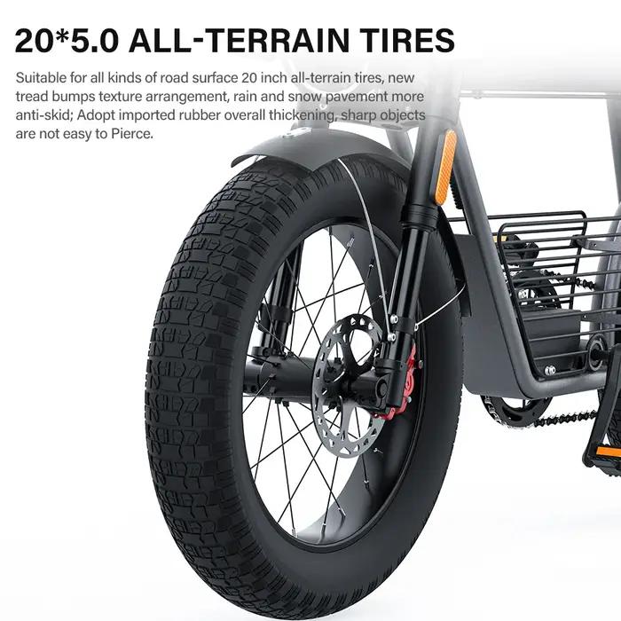 Vélo électrique fatbike pour adultes, 20 pouces, 48V, 25Ah, batterie perfecemballages