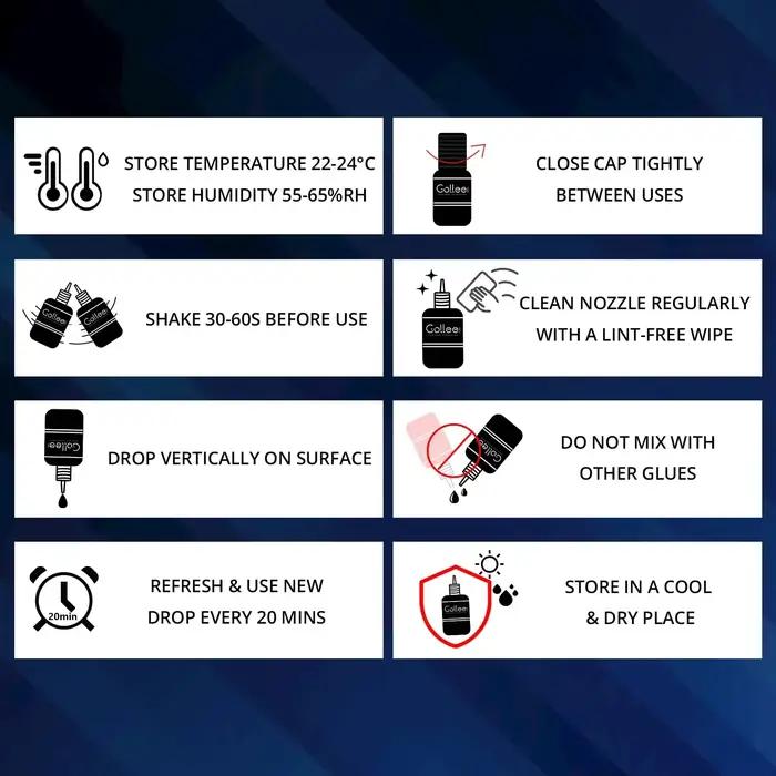 Gollee – colle à cils 1S, rétention du temps de séchage, 6 à 8 semaines, colle pour extensions de ci