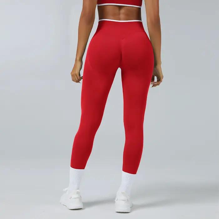 Leggings de Fitness pour femmes, taille haute, pantalons de Yoga sans couture, froissés, butin, pêch