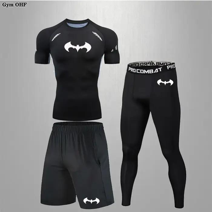 Chemises de compression sportives noires pour hommes - Rashguard pour gym, fitness et arts martiaux