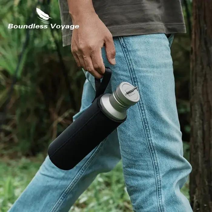 Bouteille d'eau en titane Voyage sans limites avec couvercle, bouteille de Sport réutilisable anti-f