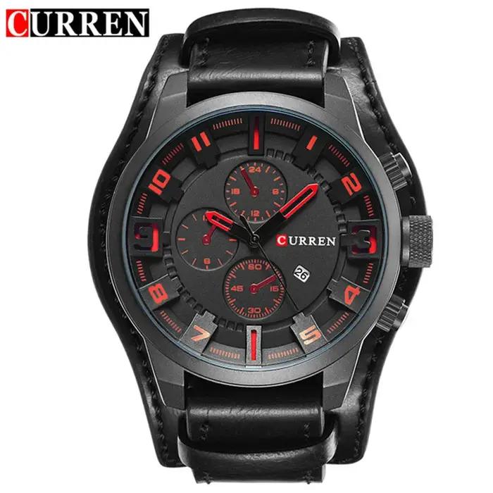 Nouvelles montres CURREN marque de luxe hommes montre bracelet en cuir mode Quartz-montre sport déco