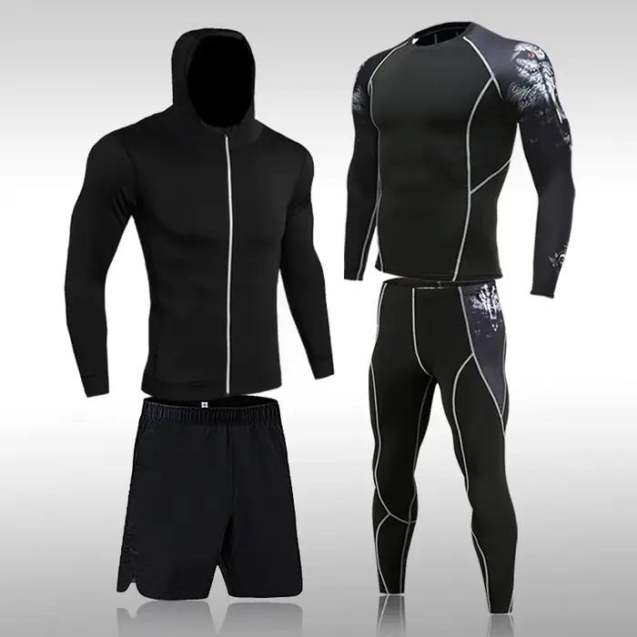 Vêtements de sport à Compression pour hommes, collants de gymnastique, vêtements d'entraînement, Jog