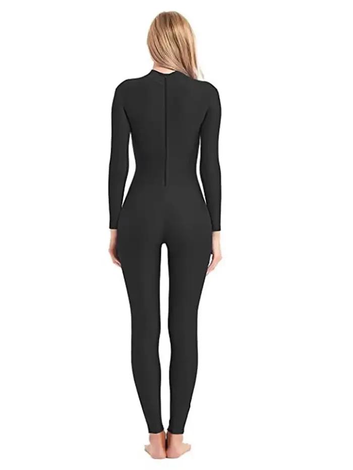 Speerise-Unitard de Yoga à Manches sulfpour Femme, Combinaison de Batterie, Catsuit Unisexe, Col Hau