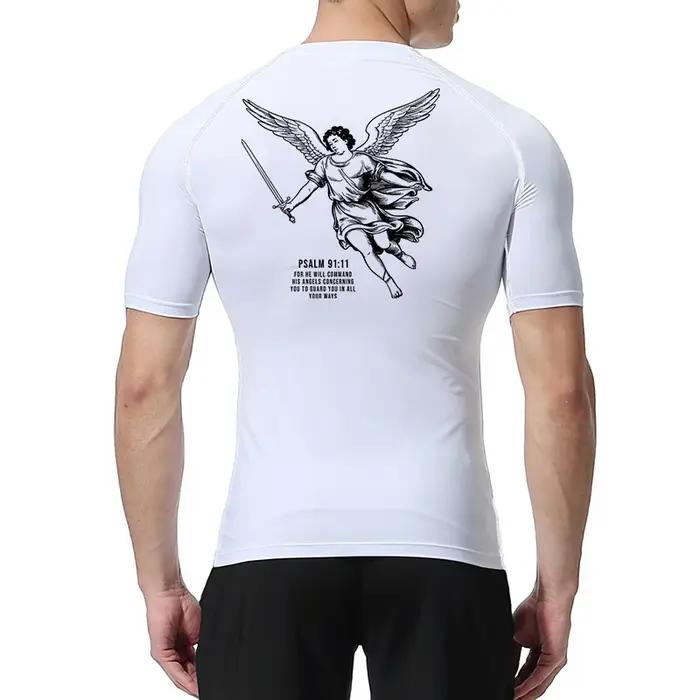T-shirt athlétique homme séchage rapide compression graphique angel chrétien sport