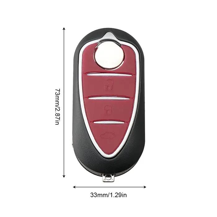Coque de clé de voiture à distance à 3 boutons, lame non coupée, étui pliable pour clé de voiture, a