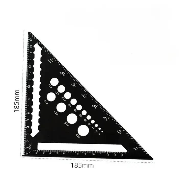 Règle triangulaire métrique de 7 pouces, rapporteur d'angle en alliage d'aluminium, règle de mesure