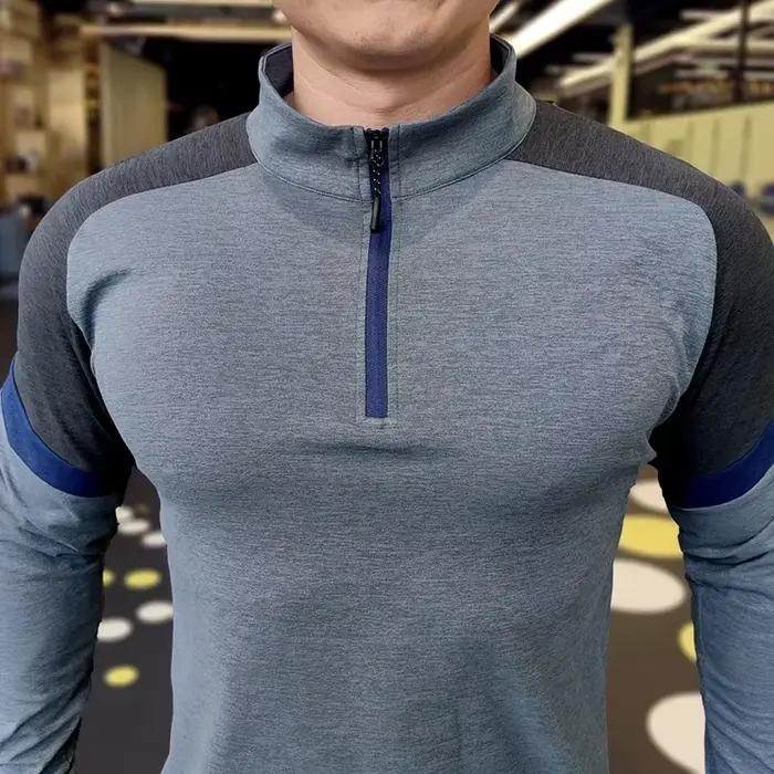 T-Shirt de course à Compression pour hommes, sweat-shirt élastique respirant, manches longues, hauts