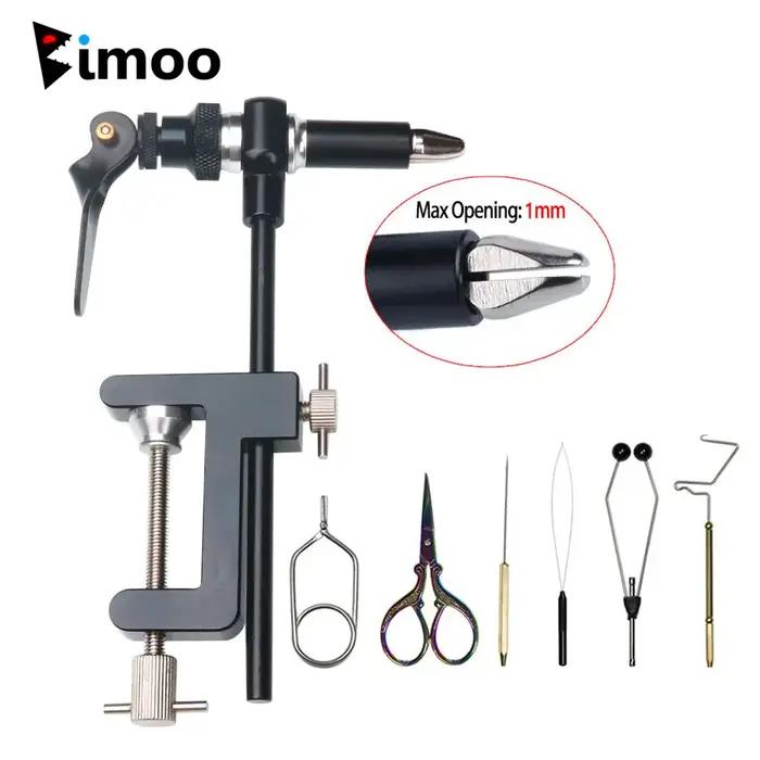 Bimoo 360 ° Étau d'attache de mouche à pince en C rotatif avec mâchoires en acier trempé, Kit de fil