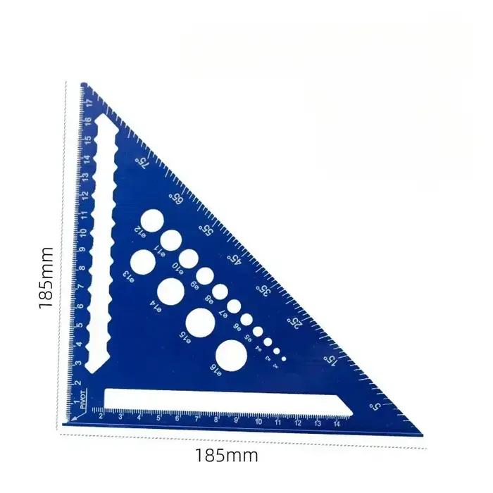 Règle triangulaire métrique de 7 pouces, rapporteur d'angle en alliage d'aluminium, règle de mesure