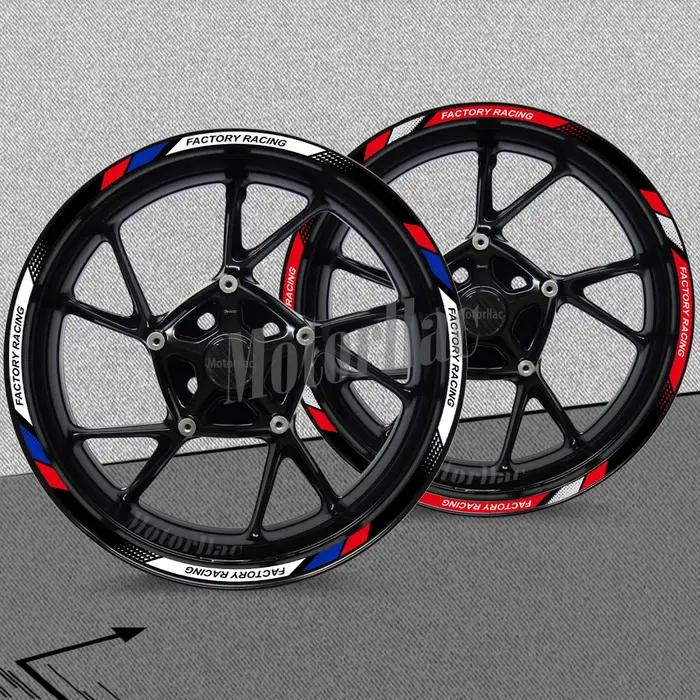 Autocollant réfléchissant pour roue de moto, 10/12/17/18 pouces, accessoires de moyeu à rayures de j