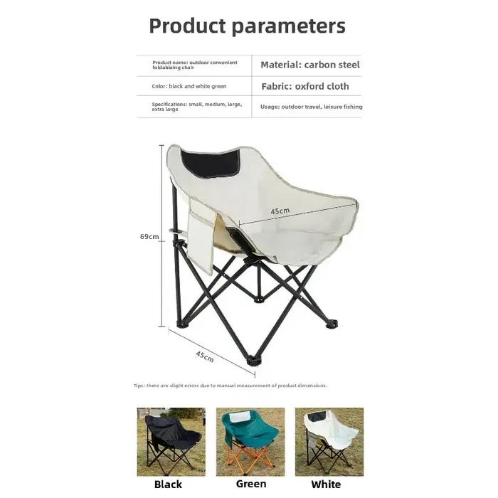 Chaise pliante d'extérieur, chaise de camping légère et portable pour les voyages, la pêche, la rand