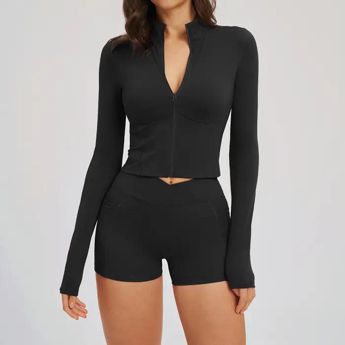 Ensemble de survêtement pour femme 2 pièces, ensemble de yoga, tenue de sport, fermeture éclair, man