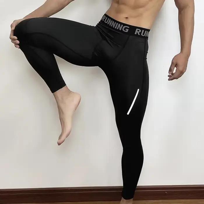 Pantalons de Compression serrés pour hommes, vêtements de Sport à séchage rapide, collants de course