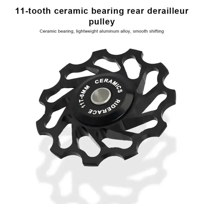 RIDERACE-Poulie de dérailleur arrière en céramique, roulement de guidage 11T, poulie jockey pour vél