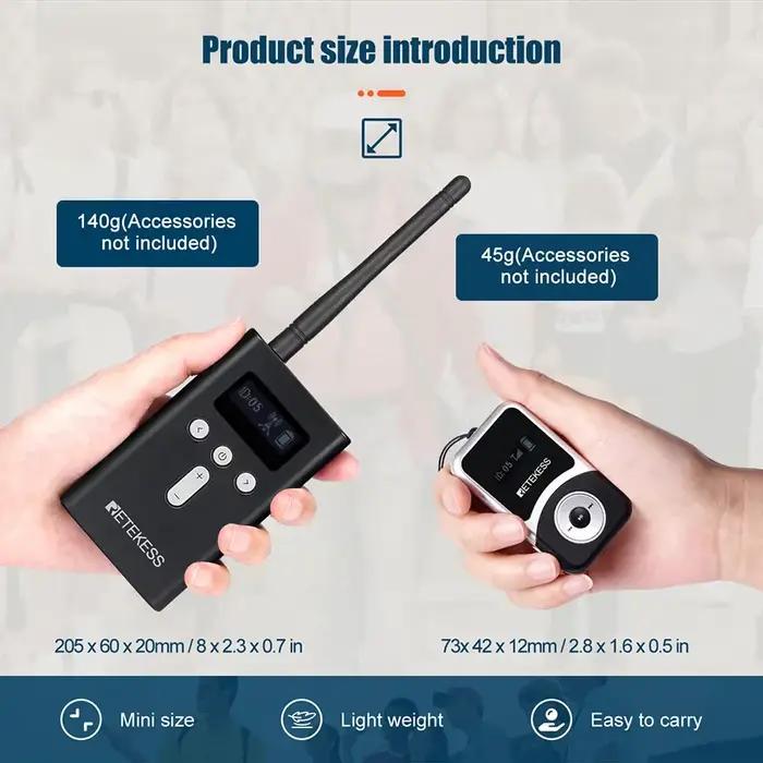 Retekess T130S Guide audio du système de guide touristique, 2e génération T130 micro transmetteur lo
