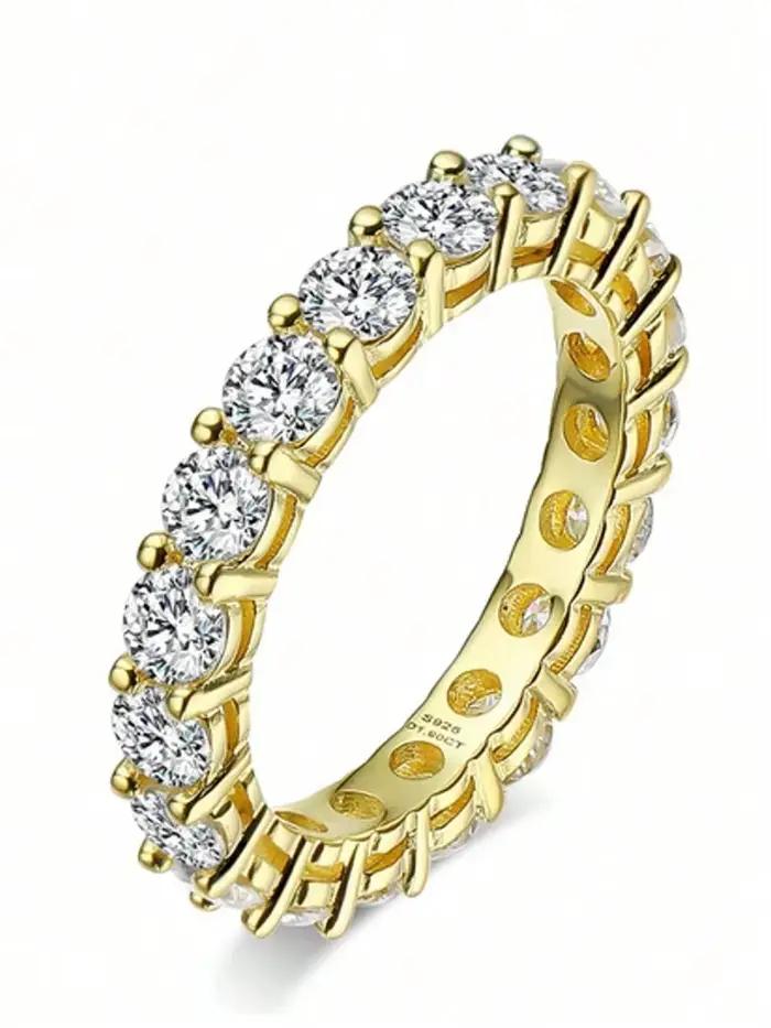 Bague classique en argent Sterling 925 pour femmes, bague simple en Zircon à une rangée, fiançailles