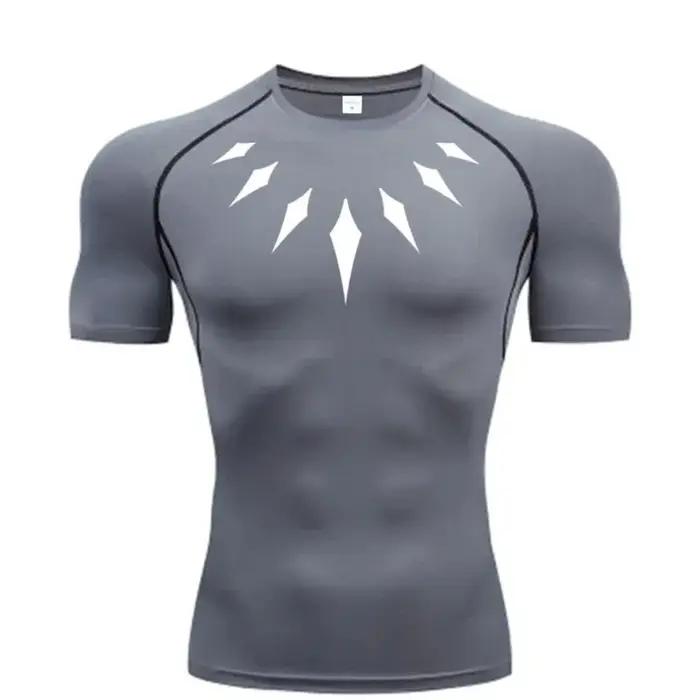 T-shirt de compression pour homme, séchage rapide, pour la gym et le sport, anti-transpiration, sous