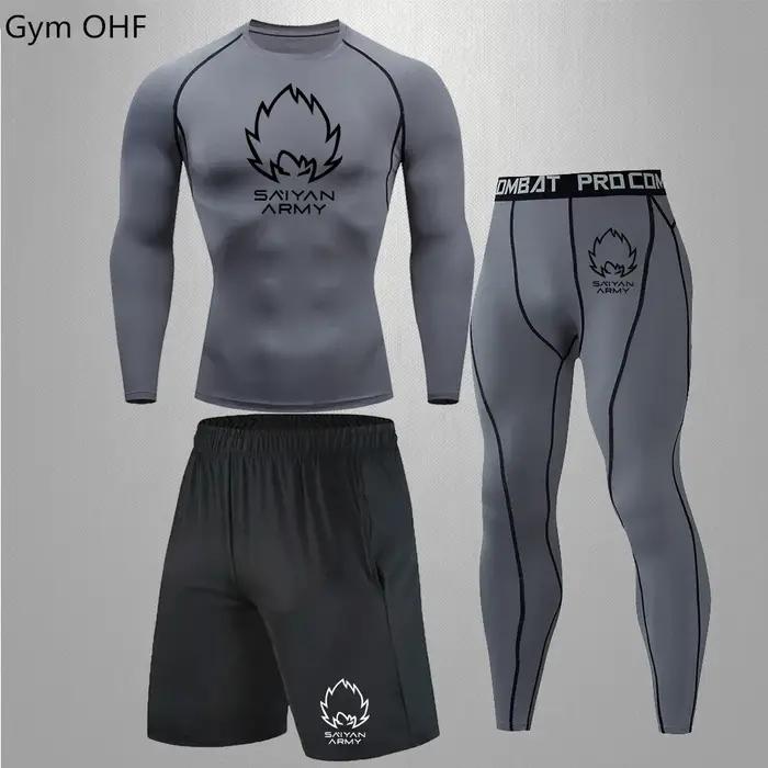 Goku Rashguard survêtement hommes survêtement ensembles pour hommes salle de sport Fitness course sé