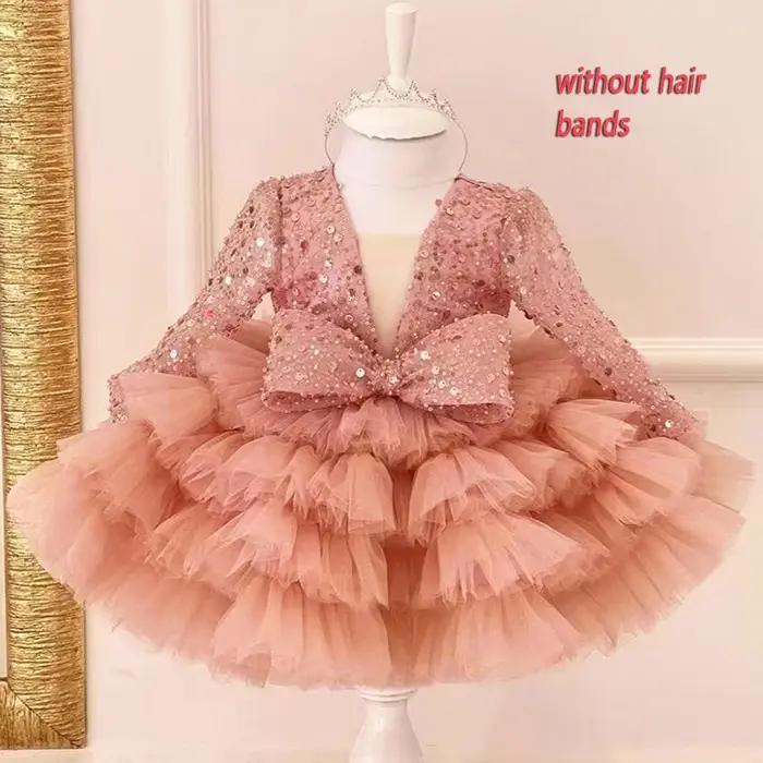 Princesse filles robe de bal à paillettes fête Tutu robes bébé enfants fleur fille mariage fête d'an