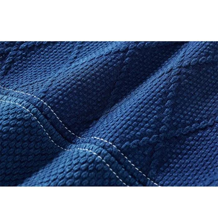 Vintage Indigo Veste Hommes Français Workwear Cargo Outillage Veste Automne Hiver Bleu Teint Kendo T