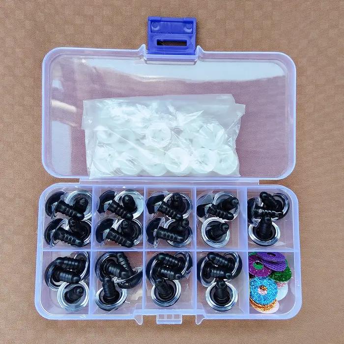 Yeux de sécurité en plastique à paillettes 3D, 30 pièces, pour jouets au Crochet, Amigurumi, artisan