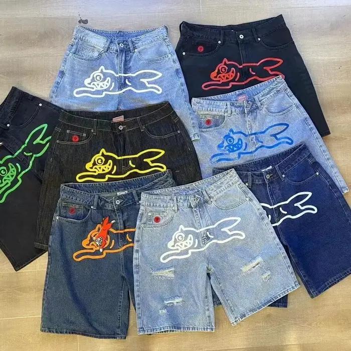 Shorts en jean décontractés pour hommes, coupe ample, imprimés classiques, de qualité supérieure, av