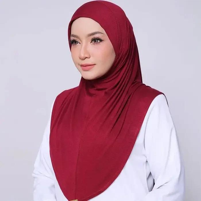 Nouveau instantané prêt à porter Hijab femmes musulmanes extensible sport Jersey Hijab foulards mala