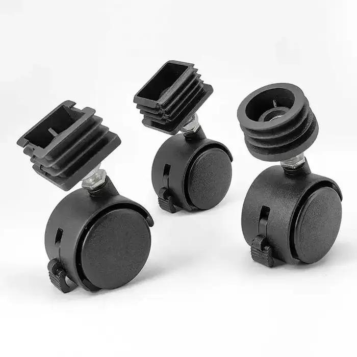 Plaquettes de frein réglables en plastique, Tube carré rond, manchon de roue coulissante, Protection
