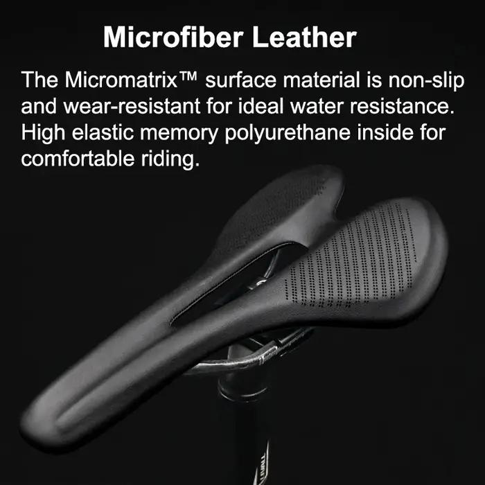 Selle de vélo ultralégère en fibre de carbone T800, siège confortable en cuir, coussins de course de