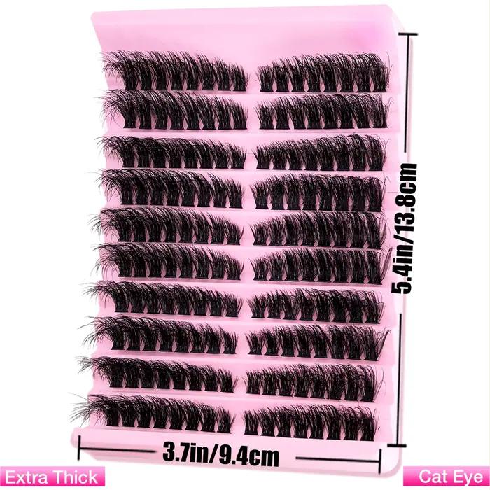 Cils individuels 8-16mm 160 pièces cils en grappe aspect naturel plateau mixte bricolage Extension d