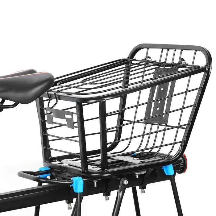 Panier de vélo détachable pour scooter et vélos de route et de montagne supportant jusqu'à 10kg avec installation facile sans outils pour randonnées et courses quotidiennes
