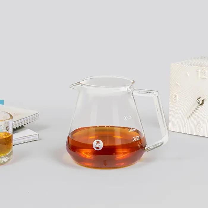 Carafe à café TIMEMORE en verre borosilicate, résistante à la chaleur, avec poignée ergonomique pour