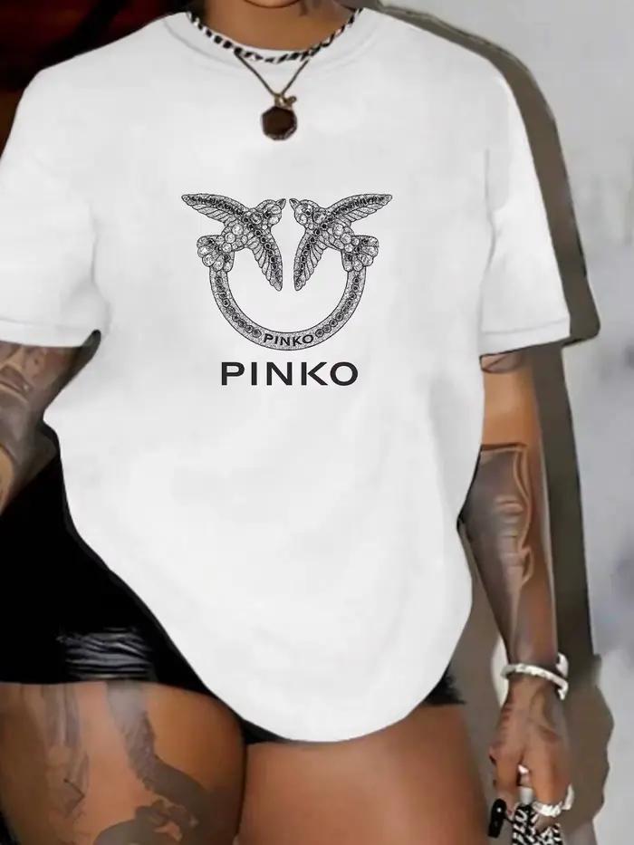 【12081】 T-shirt col rond femme manches courtes mode imprimé demi-manches haut élastique T-shirt