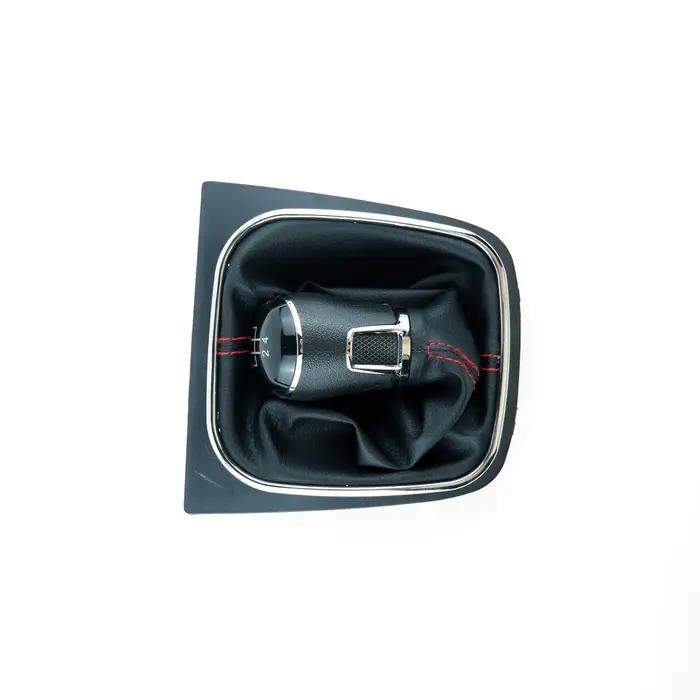 Pommeau de levier de vitesse 5/6 vitesses et Gaitor de démarrage, ensemble en cuir noir pour VW Golf