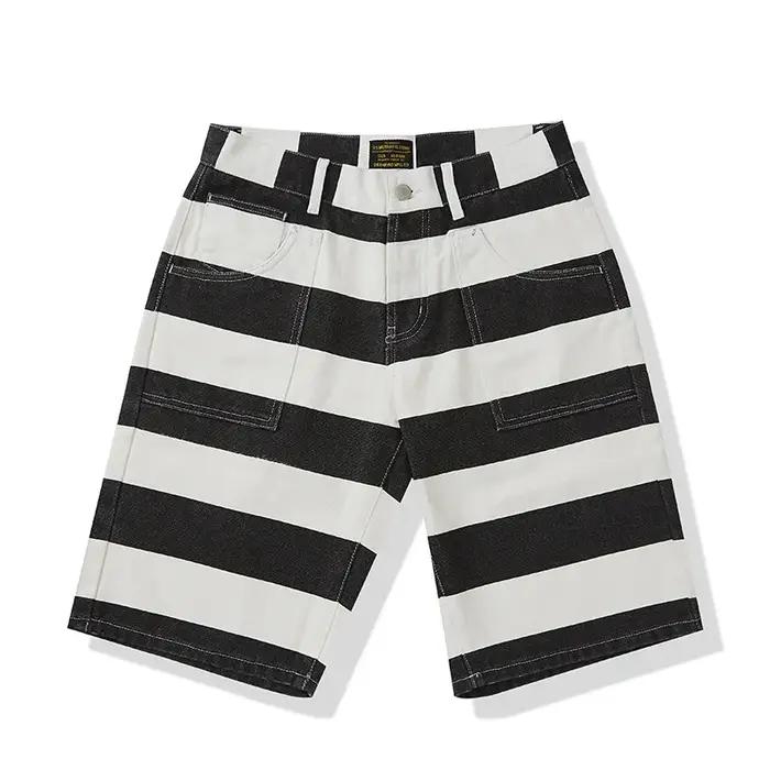 Short d'Été en Coton à Rayures pour Homme, Vêtement Classique Vintage, Décontracté, Droit, Taille Mo