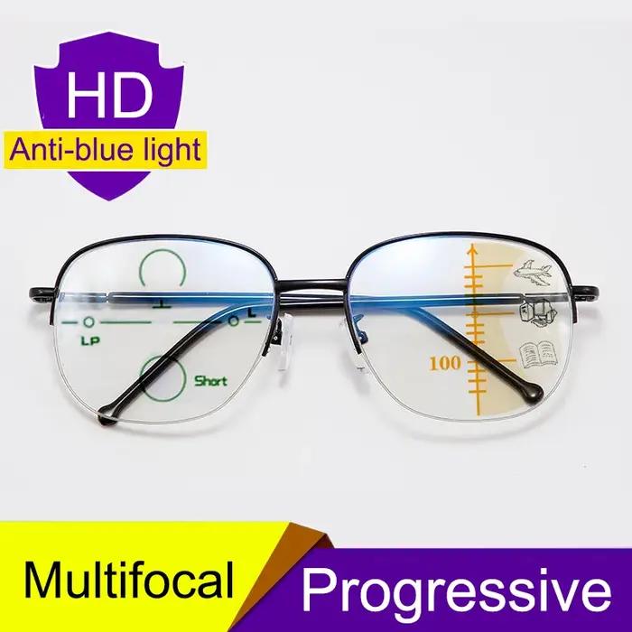 Lunettes de lecture multifocales progressives à zoom intelligent pour hommes et femmes, Anti rayons