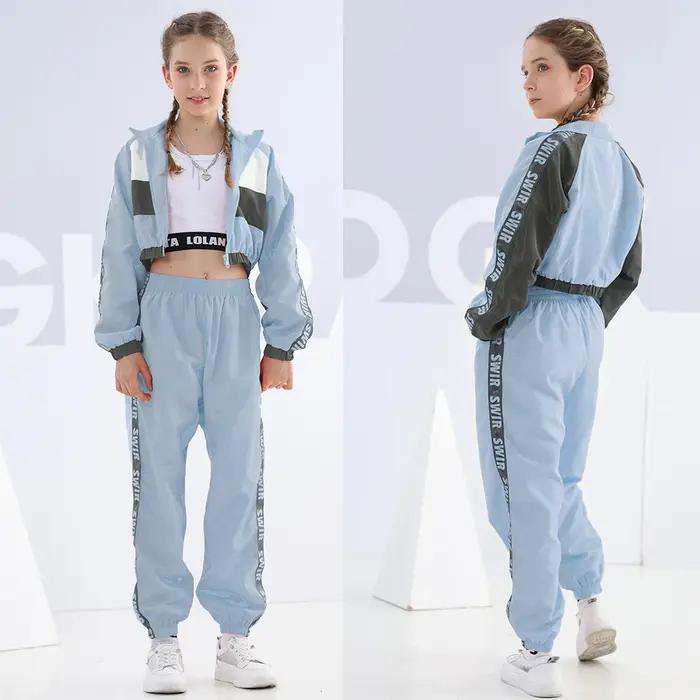 LOlparquet-Ensemble de vêtements de danse pour filles, costume de performance d'équipe de jazz moder