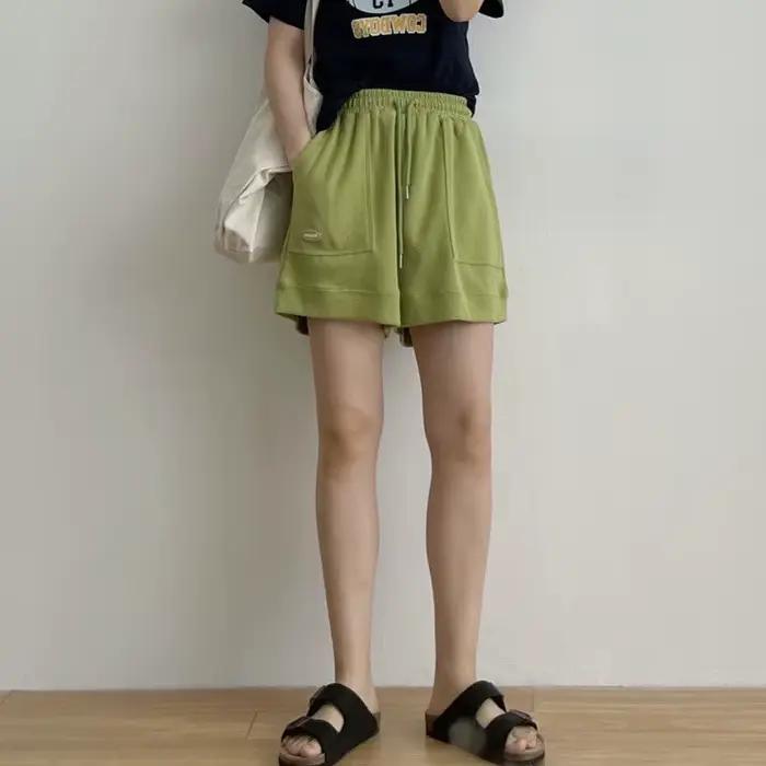2026 femmes confortable ample jambe large cordon un pantalon taille mince coupe ajustée décontracté maison polyvalent sp