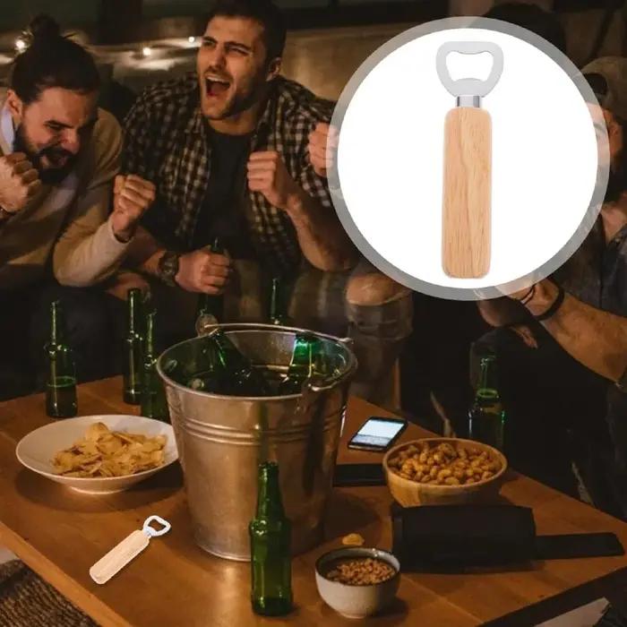 1-40 pièces ouvre-bouteille de bière à manche en bois ouvre-bouteille de bière en bois ouvre-bouteil