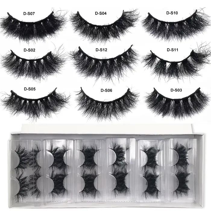 RED SIREN – Faux-cils en vison véritable, 5/10/50 paires, poils naturels, courts et clairsemés, en v