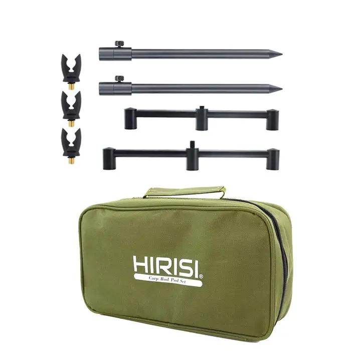 Pack de Rod pod Support système 3 cannes de pêche Buzz bars et Piques avec 3 rod rest heads dans un