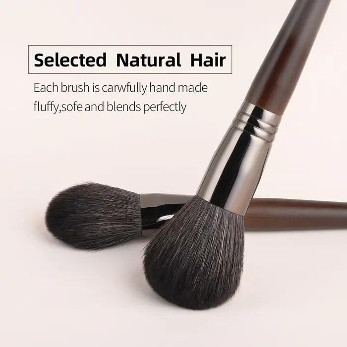 OVW – Kit de pinceaux de maquillage en poils de chèvre naturels, brosses de beauté cosmétiques, 15/2