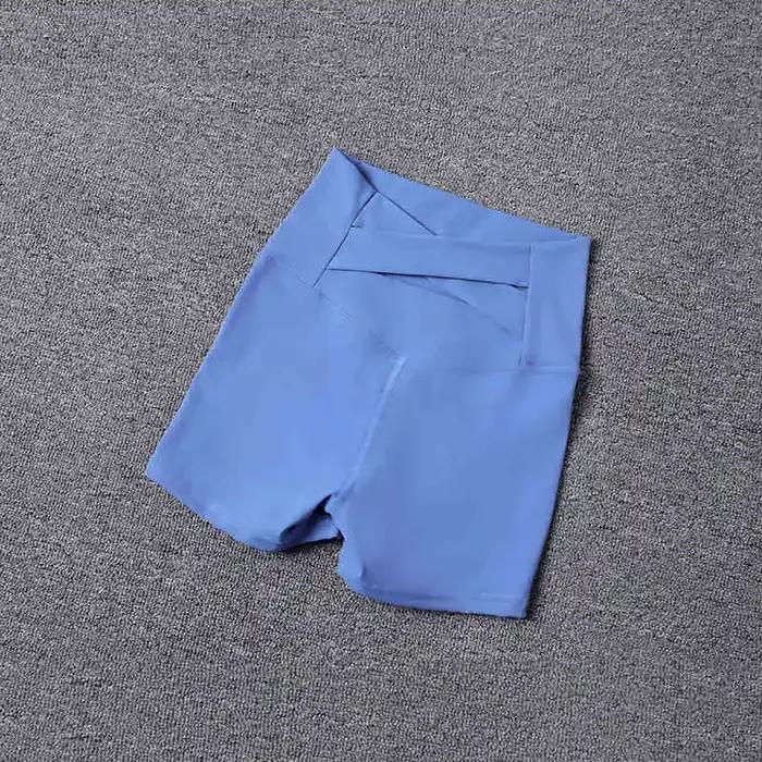 Short de sport d'été pour femmes, pantalon de yoga de levage à nouer croisé dans la taille au dos, l