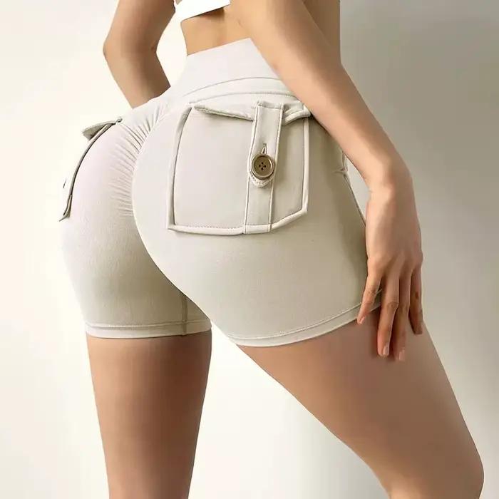 Shorts de yoga taille haute avec poches pour femmes