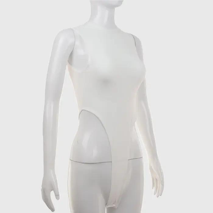 Vêtements pour femmes Midriff Costume Body sans manches mince extensible débardeur barboteuses Style