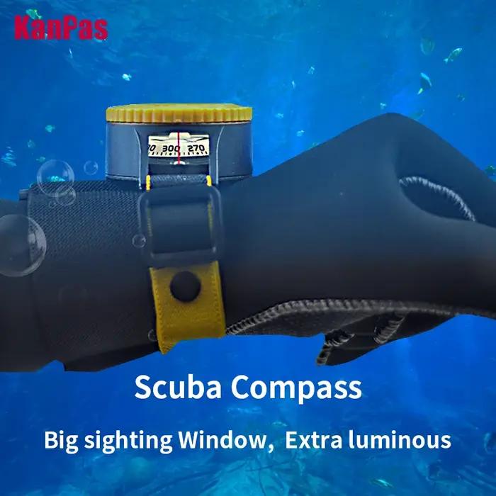 Boussole de plongée KANPAS 6BAR étanche avec signal lumineux pour navigation sous-marine précise