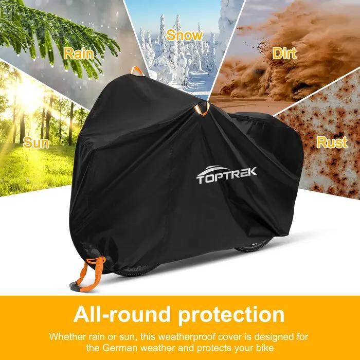 Toptrek housse de vélo 210D haute qualité protecteur de vélo polyvalent pluie neige poussière étanch