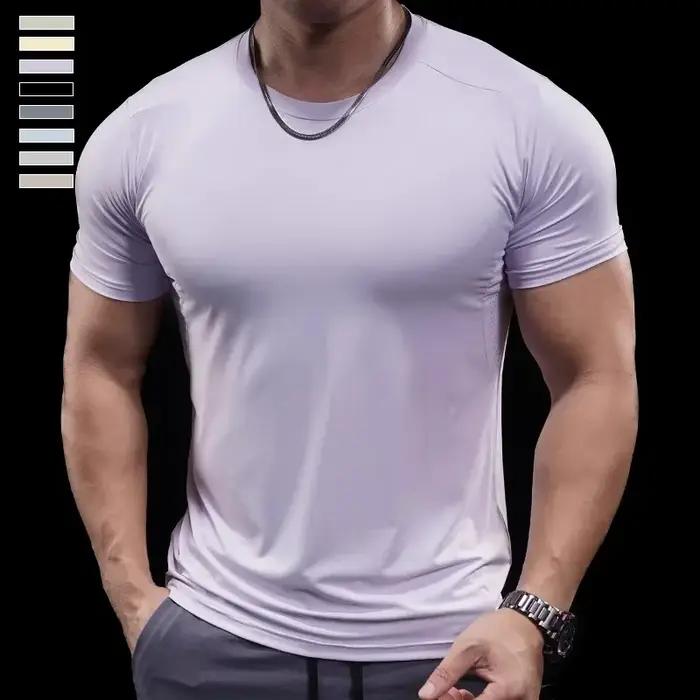 T-shirt à manches courtes pour homme, séchage rapide, haute élasticité, décontracté, course à pied,